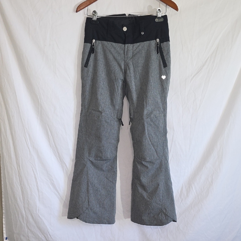 Obermeyer Black & Gray Ski Pant Snowboard Winter Youth 10/12 Excellent Condition